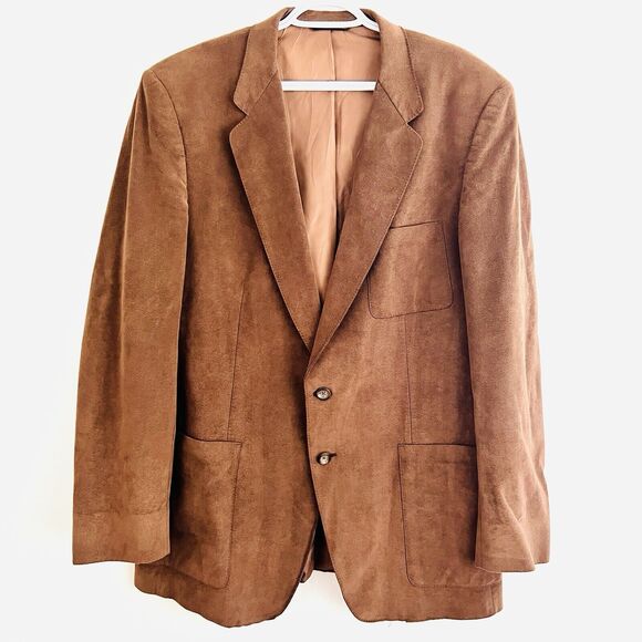 Kingsridge Other - 70s Kingsridge Imperial Lazarus of Morganton Brown Suede Leather Blazer ~Size 48